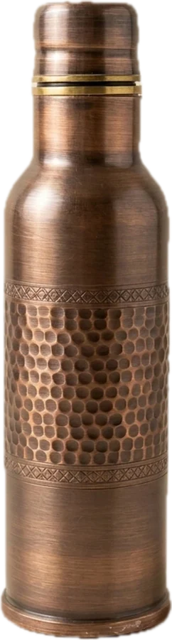 Water bottle, 600 ml, hand-engraved, oxidised