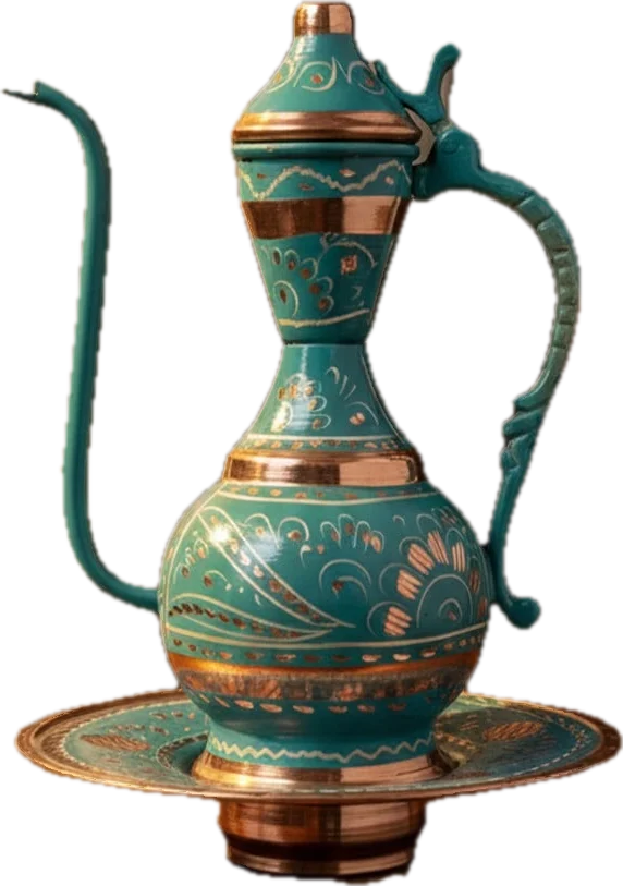 Water ewer, enamel-painted