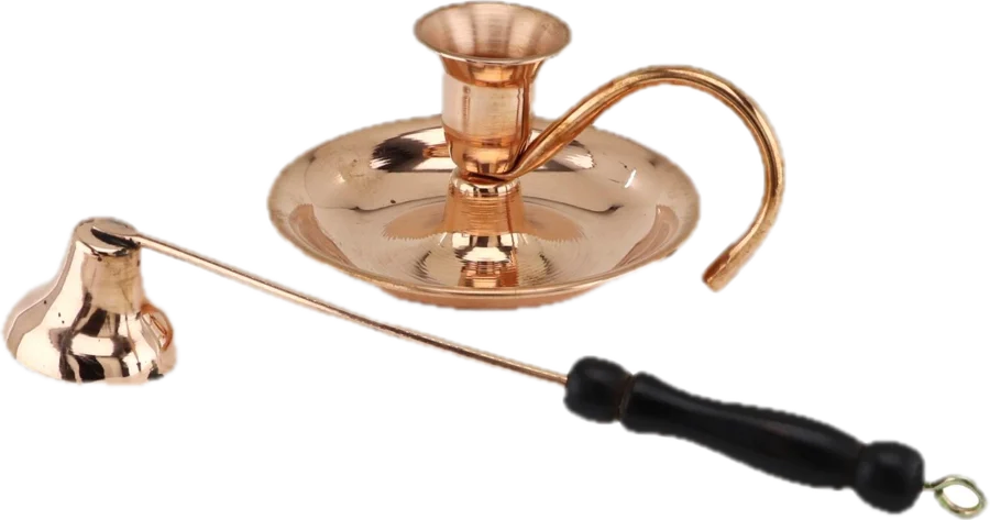 Candlestick with snuffer, copper