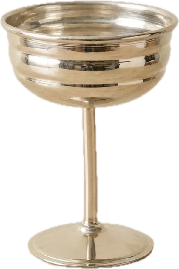 Ribbed ice cream goblet, nickel finish